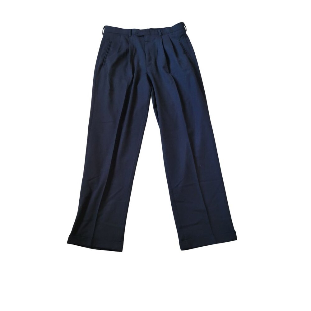 Claiborne Mens Black Pleated Dress Pants Size 34 x 32 Casual Career Business‎